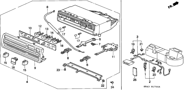 1992 Honda Civic Slider Diagram for 79514-SR3-003