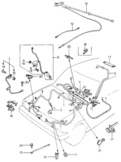 1981 Honda Civic Wire Harness - Ground Cable  - Antenna Diagram