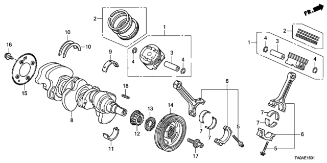 2012 Honda Accord Crankshaft - Piston (V6) Diagram