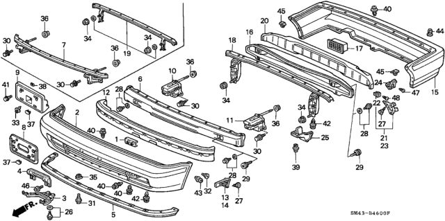 1993 Honda Accord Bumper Diagram