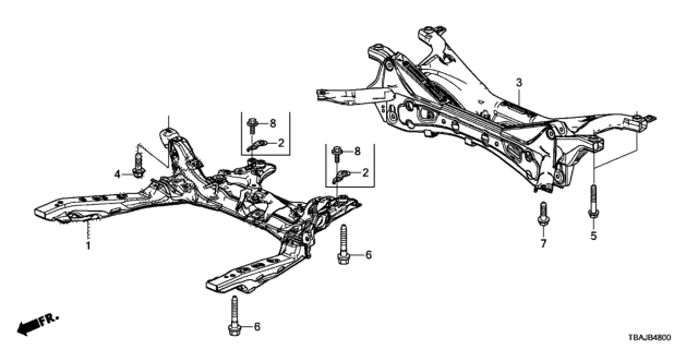 2018 Honda Civic Front Sub Frame Diagram