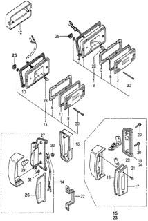 1981 Honda Accord Light Assembly, Right Rear Side Marker (Stanley) Diagram for 33900-671-671