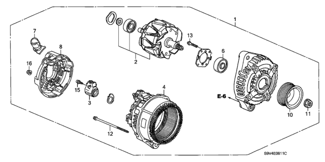 2006 Honda Pilot Alternator (Denso) Diagram