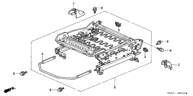 2002 Honda Civic Front Seat Components (Driver Side) Diagram