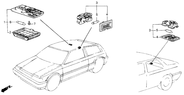 1986 Honda Civic Light Assembly, Interior (Warm White) (Daiichi) Diagram for 34250-692-013ZD