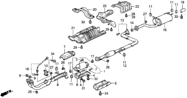 1988 Honda Prelude Converter (Neh) Diagram for 18160-PK1-661