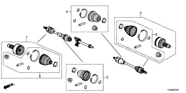 2020 Honda HR-V Front Driveshaft Set Short Parts Diagram