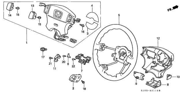 2001 Honda CR-V Wheel, Steering (Classy Gray) (Leather) Diagram for 78501-S10-N71ZA