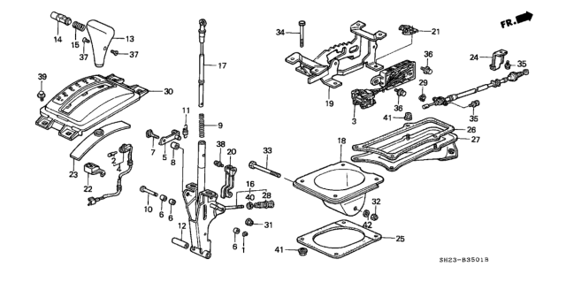 1988 Honda CRX 2 Door DX KA 4AT Select Lever Diagram