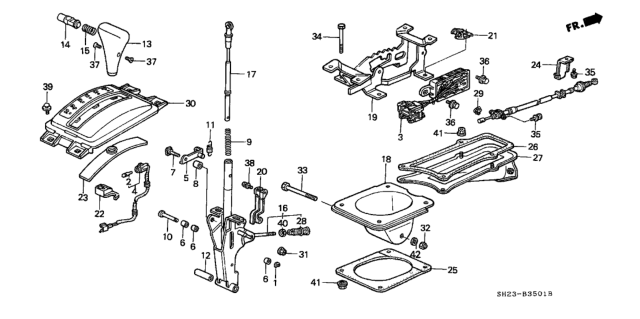 1989 Honda CRX Select Lever Diagram