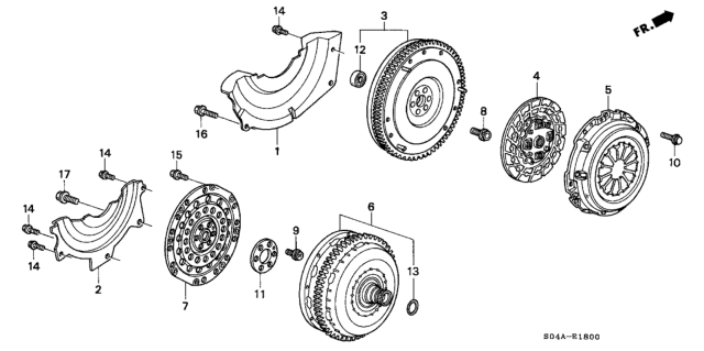 2000 Honda Civic Clutch - Torque Converter Diagram