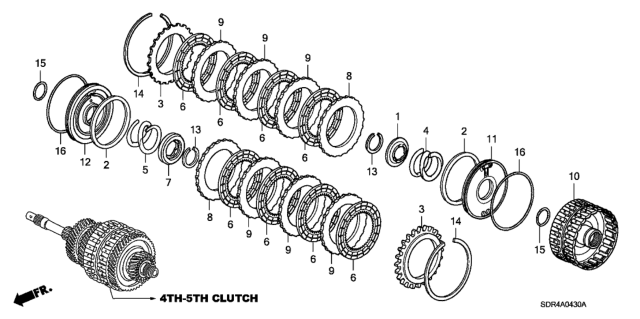 2007 Honda Accord Hybrid Piston, Clutch Diagram for 22690-RCK-A01