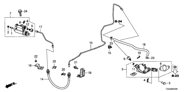 2018 Honda Civic 5 Door LX KA 6MT Clutch Master Cylinder Diagram