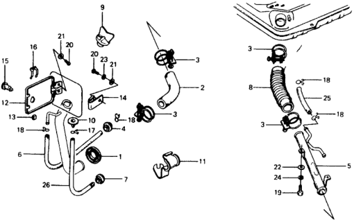 1977 Honda Civic Fuel Pipe - Lid Diagram
