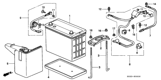 1998 Honda Civic 3 Door CX KA 4AT Battery Diagram