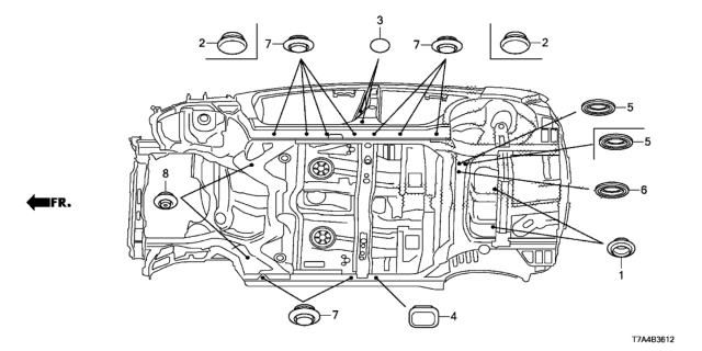 2021 Honda HR-V Grommet (Lower) Diagram