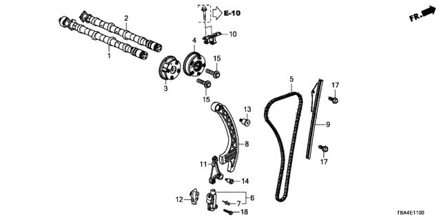 2017 Honda Civic Camshaft - Cam Chain Diagram