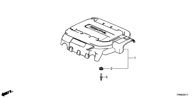 2013 Honda Crosstour 5 Door EXL (4WD) KA 6AT Engine Cover (V6) Diagram