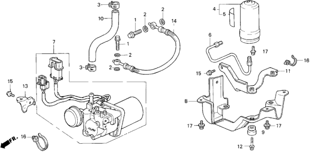 1996 Honda Del Sol 2 Door V-TEC KA 5MT ABS Accumulator Diagram