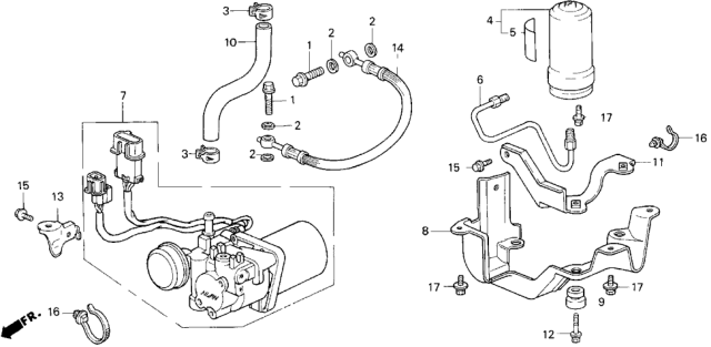 1996 Honda Del Sol ABS Accumulator Diagram