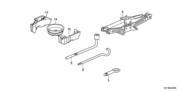 2011 Honda CR-Z Box Assy., L. RR. Trunk Floor Side Diagram for 84590-SZT-A10