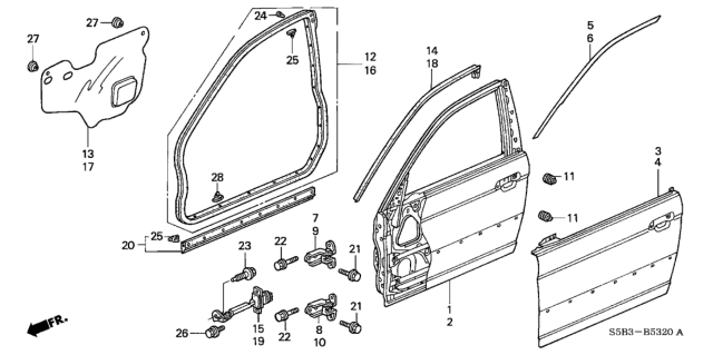 2005 Honda Civic Front Door Panels Diagram