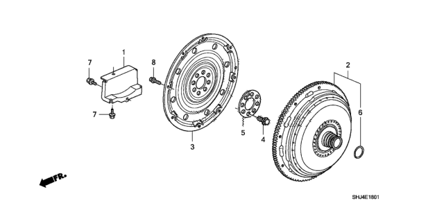 2009 Honda Odyssey Cover, Torque Converter Case Diagram for 21350-RGL-000