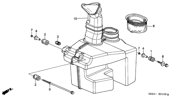 2000 Honda Accord Resonator Chamber (V6) Diagram