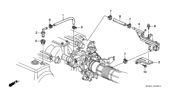 1995 Honda Accord Valve Assembly, Pcv Diagram for 17130-PR7-A01