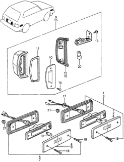 1982 Honda Civic Front & Rear Side Turn Signal Light Diagram