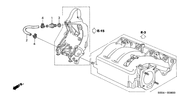 2003 Honda Civic 3 Door SI (SIDE SRS) KA 5MT Breather Tube Diagram