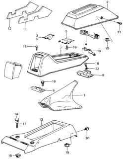 1982 Honda Civic Console, RR. Center *R32L* (SINCERE RED) Diagram for 77790-SA1-661ZC