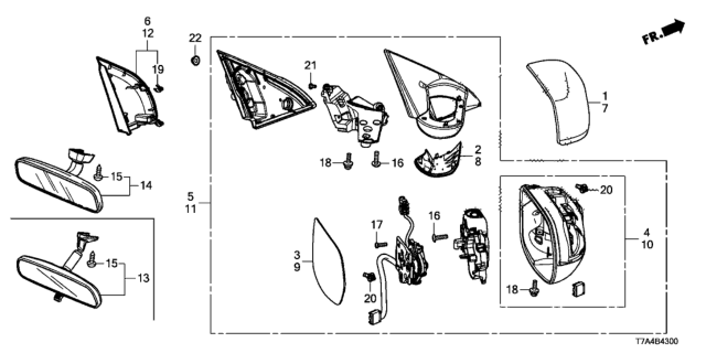 2020 Honda HR-V Cap, Passenger Side Skull (Platinum White Pearl) Diagram for 76201-T0A-A11YQ