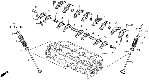 1990 Honda Accord Rocker Arm - Valve Diagram