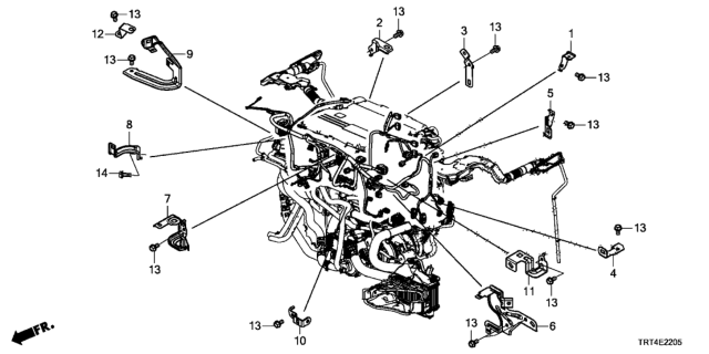 2018 Honda Clarity Fuel Cell Bracket, Fc Harn H Diagram for 3K938-5WM-A00