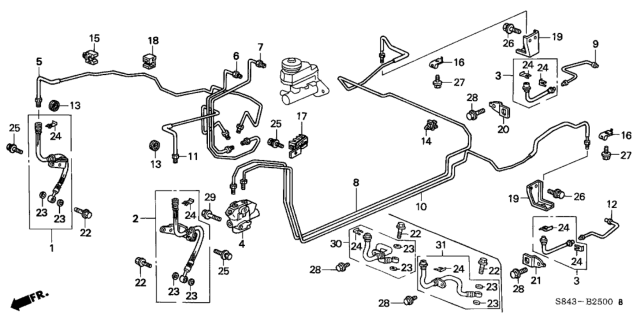 1999 Honda Accord Pipe A, Brake Diagram for 46310-S4K-A00