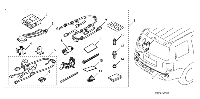 2015 Honda Pilot Sub-Harness, B-U Sensor Diagram for 08V67-SZA-1C031