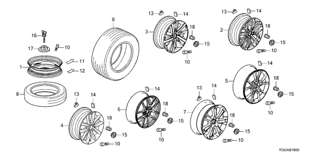 2021 Honda Civic TIRE 245/30R20 Diagram for 42751-MIC-170