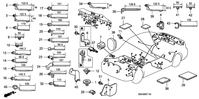 2002 Honda Civic Bracket, Engine Wire Harness (A) Diagram for 32204-S7A-000