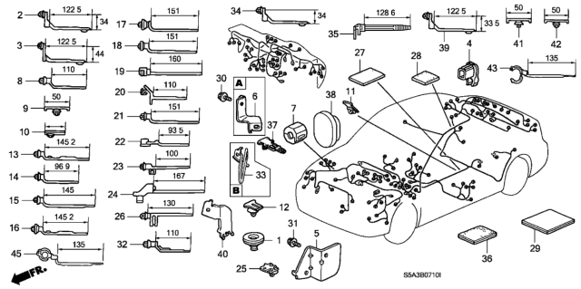 2001 Honda Civic Harness Band - Bracket Diagram