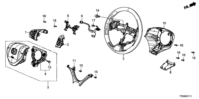 2012 Honda Civic Sub-Cord, Cable Reel Diagram for 77901-TR0-A30