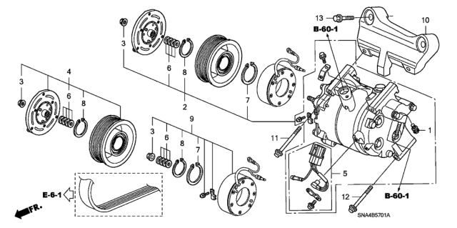 2008 Honda Civic A/C Air Conditioner (Compressor) (2.0L) Diagram