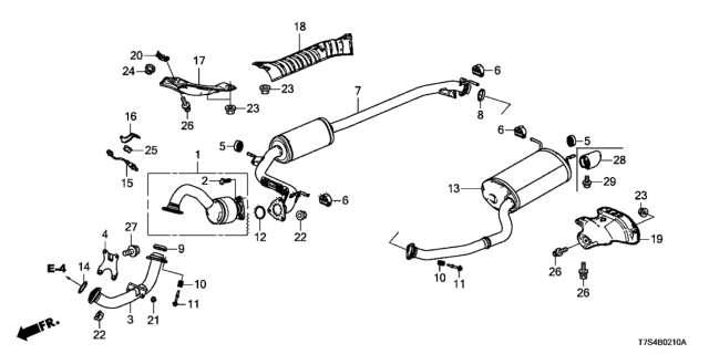 2019 Honda HR-V Muffler, Exhaust Diagram for 18307-T7X-A01