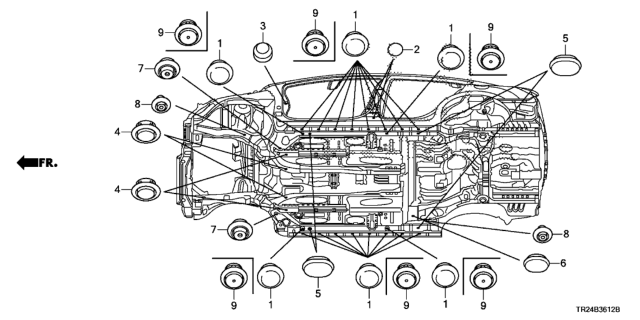 2012 Honda Civic Grommet (Lower) Diagram