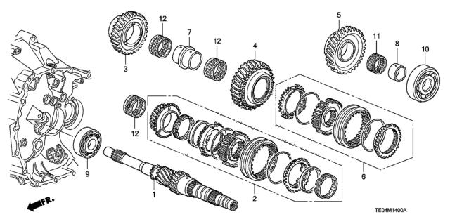 2008 Honda Accord 2 Door EXL-V6 KL 6MT MT Mainshaft (V6) Diagram