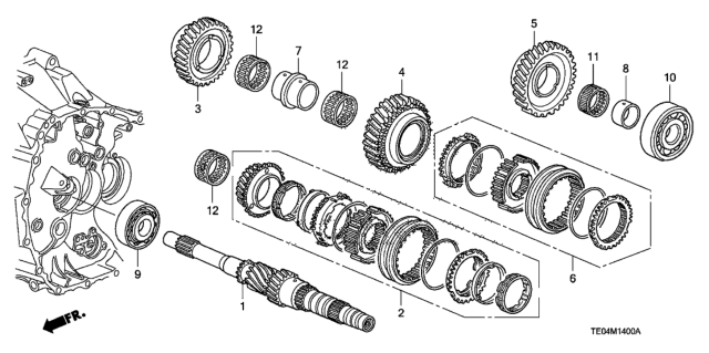 2009 Honda Accord MT Mainshaft (V6) Diagram