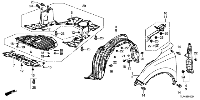 2020 Honda CR-V Front Fenders Diagram