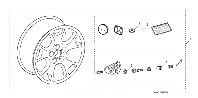 2012 Honda Ridgeline Alloy Wheel (SBC) (17") Diagram