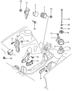 1981 Honda Civic 4 Door ** (1500) KA HMT Engine Mount Diagram
