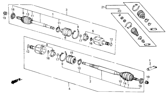 1985 Honda Civic 3 Door ** (1300) KH 4MT Driveshaft Diagram